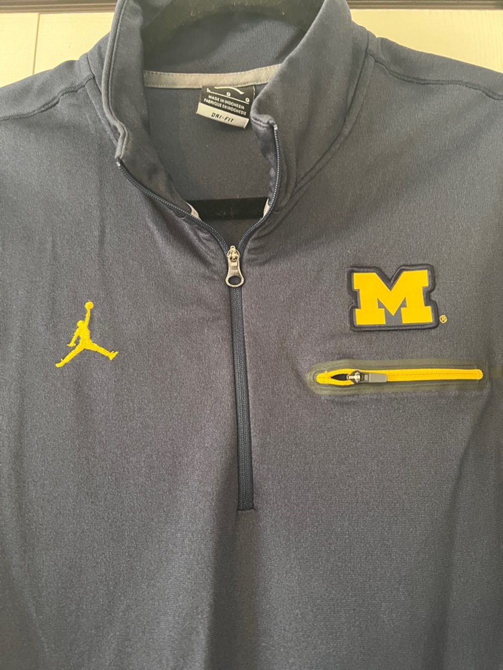 Nike Navy Pullover with Yellow Michigan Accents - Picture 2 of 7